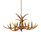 Gorgivous Lustre rustique en bois de cerf à 6 têtes, éclairage de lustre en corne de cerf de Style country rétro pour salon Bar cuisine salle à manger