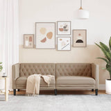 Gecheer Canapé à 3 Places Chesterfield Cappuccino Similicuir, Canapé de Salon pour Bureau à Domicile, Appartement, Petit Espace