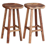 Iiaky Tabourets de Bar Lot de 2 Bois d'acacia Massif,Chaise De Bar,Chaise Bar Cuisine