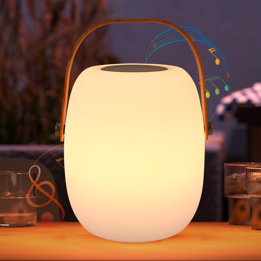 ZWOOS Lampe de Table Sans Fil Rechargeable, Portable LED RVB, pour Exterieur et Interieur avec Mode Scintillement de Bougie, Étanche IP54, avec Télécommande (Lampe musicale)