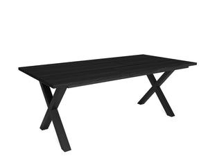 Skraut Home - Table à Manger | 10 Personnes | 200 | Robuste et Stable grâce à sa Structure et aux Pieds Solides | Idéal pour Les rassemblements de Famille | Noir | Style Industriel