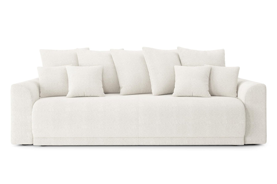BAÏTA Canapé Droit Convertible Nova 3 Places en Tissu Bouclette Blanc BAÏTA Canapé Droit Convertible Nova 3 Places en Tissu Bouclette Blanc