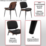 Mendler Lot de 2 chaises de Salle à Manger HWC-O44 MVG Aspect Noyer, Noir