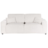 Canapé Moderne en Velours Côtelé 3 Places Confortable Meuble de Salon Blanc Cassé Sandora