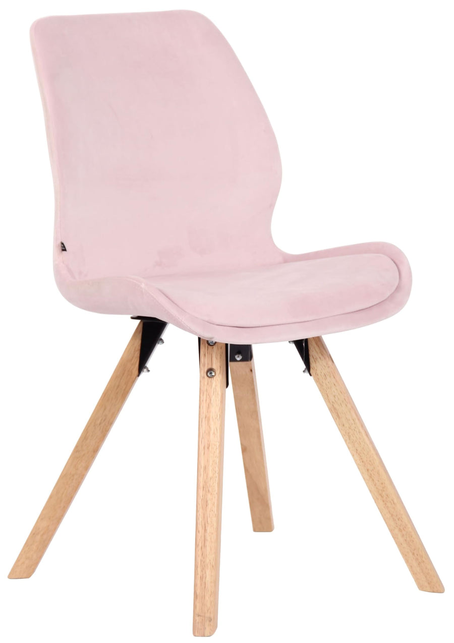 Chaise De Salle A Manger Luna I Chaise De Visiteur avec Assise Rembourré I Pieds Bois I Dossier, Couleur:Rose, Matériel:Velours Chaise De Salle A Manger Luna I Chaise De Visiteur avec Assise Rembourré I Pieds Bois I Dossier, Couleur:Rose, Matériel:Velours