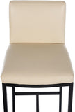 CLP Lot de 2 tabourets, chaises de Bar Freeport avec Dossier rembourré, Repose-Pieds en Similicuir et Tissu, Couleur:crème, Matériel:Similicuir