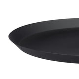 Relaxdays, noir basse d'appoint design en métal avec poignée, chevet ronde, Table de café incurvée, HxD env. 59 x 40cm, Acier, 1 élément