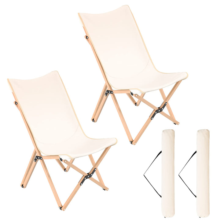 COSTWAY Chaise de Jardin Extérieur Lot de 2 Style Papillon, Chaise Pliante Camping Portable Bambou avec Sac, Chaise Extérieur Intérieur pour Pique-Nique Pêche Salon, Charge 150 KG (Beige) COSTWAY Chaise de Jardin Extérieur Lot de 2 Style Papillon, Chaise Pliante Camping Portable Bambou avec Sac, Chaise Extérieur Intérieur pour Pique-Nique Pêche Salon, Charge 150 KG (Beige)