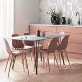 KLAST Chaise de Salle à Manger Nina en Polypropylène Rose Nude, Légère, Fonctionnelle, Durable et Adaptée pour l'Extérieur, Facile à Entretenir