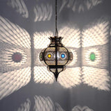 LORIENT Cleopatra Lampe orientale en métal avec effet vieilli de cuivre Marron 42 cm