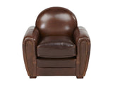 Vente-unique Fauteuil Club en Cuir Vieilli Baudoin - Chocolat