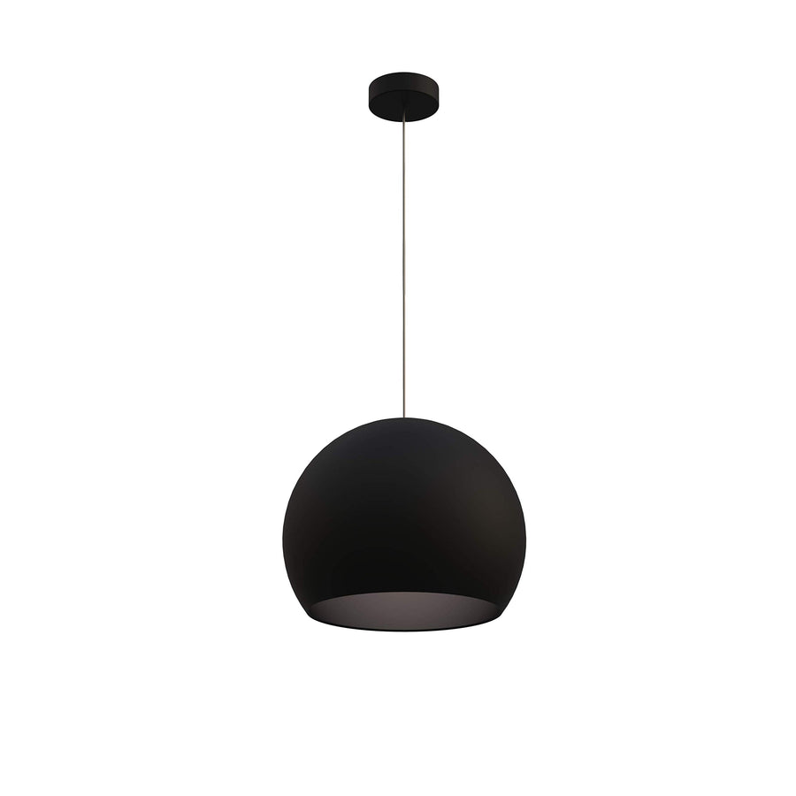L+ Lampe à suspension Boule moderne fabriquée à la main, abat-jour, en métal, E27, pour cuisine, salon, chambre, design moderne (noir, Ø 25 cm)