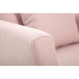 Miliboo Fauteuil scandinave déhoussable en Tissu Rose et Bois Clair Oslo