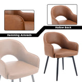 chairus Lot de 2 Chaises de Salle à Manger en Cuir PU Moderne Fauteuil Rembourrée Chaise Pivotante à 360° pour Bureau Salon (Marron-2 (Cuir PU))