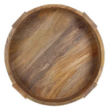 Casa Moro Table d´appoint Table Basse Marocaine Table de Chevet Ronde Bois Massif diametre 55 cm bohème Chic CAC30NR