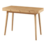 [en.casa] Bureau Style Scandinave avec 3 Tiroirs Table Rectangulaire avec Compartiments de Rangement Poste de Travail pour Coin Télétravail Bambou 100 x 50 x 75 cm Naturel