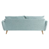 Miliboo Canapé scandinave 3 Places en Tissu Bleu Glacier et Bois Clair Creep