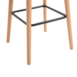 HOMCOM Tabourets de Bar Design scandinave - Lot de 2 tabourets de Bar Grand Confort avec Repose-Pieds et accoudoirs - Bois Massif Lin Gris foncé