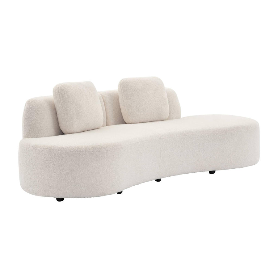 sweeek - Canapé Virgule 3 Places en Tissu Bouclette Forme Organique - Wave L 232 x P 97 x H 68cm sweeek - Canapé Virgule 3 Places en Tissu Bouclette Forme Organique - Wave L 232 x P 97 x H 68cm