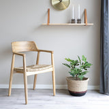 AltoBuy Vancouver - Lot de 4 Chaises en Bois de Sungai et Assise en Paille Naturelle