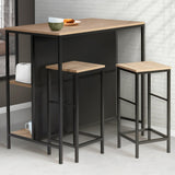 IDMarket - Ensemble Table de Bar îlot Detroit et 2 tabourets Design Industriel