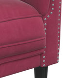 vidaXL Fauteuil, Chaise de Relaxation avec Accoudoirs et Dossier, Canapé de Salon Salle de Séjour Intérieur, Moderne, Rouge Bordeaux Velours