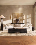 UNIQKA Cloud - Canapé 3 Places en Lin Blanc