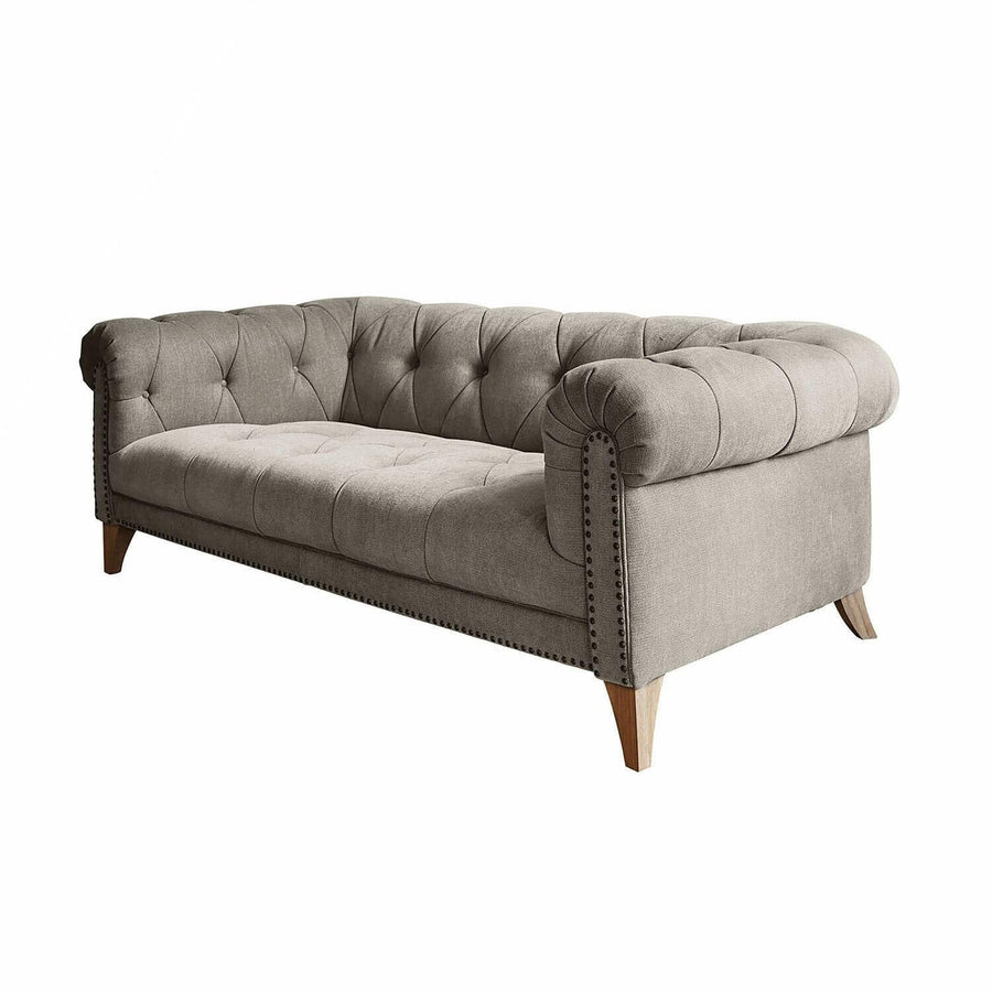 Loberon Canapé Sanbornville Chesterfield Classique Forme Traditionnelle Housse Robuste Rembourrage de Haute Qualité Assise Canapé Hévéa Polyester Taupe Loberon Canapé Sanbornville Chesterfield Classique Forme Traditionnelle Housse Robuste Rembourrage de Haute Qualité Assise Canapé Hévéa Polyester Taupe