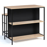 IDMarket - Ensemble Table de Bar îlot Detroit et 2 tabourets Design Industriel