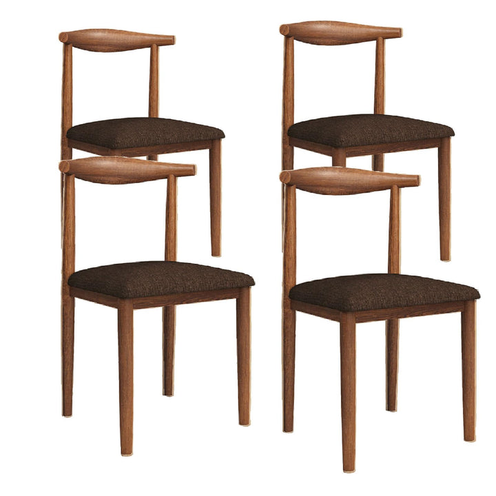 Lot de 4 chaises de salle à manger modernes imperméables en coton et lin avec pieds en métal robuste finition noyer et marron pour salle à manger, salon, chambre à coucher et cuisine Lot de 4 chaises de salle à manger modernes imperméables en coton et lin avec pieds en métal robuste finition noyer et marron pour salle à manger, salon, chambre à coucher et cuisine