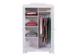 Inter Link – Armoire fonctionnelle – 2 portes – 5 niches – Avec penderie – Armoire en pin massif – Blanc vernis – Largeur :104cm Profondeur :56cm Hauteur : 180cm – Hedda