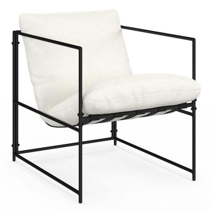 IDMarket - Fauteuil rembourré ULYSSE Structure métal et Coussin Blanc IDMarket - Fauteuil rembourré ULYSSE Structure métal et Coussin Blanc