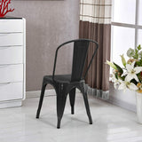 Supfine Chaise de Salle à Manger Lot de 4 Industrielle Vintage Tabouret de Cuisine avec Dossier Hauteur d'assise 44cm, Chaises Empilables Metal pour Intérieure et Extérieure Jardin Bistrot