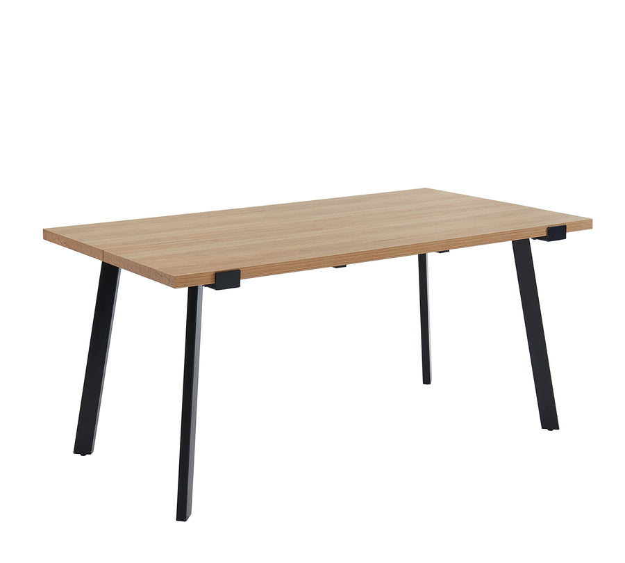BAÏTA Table à Manger Felix - Effet Bois et métal Noir - L160cm - 4 Personnes BAÏTA Table à Manger Felix - Effet Bois et métal Noir - L160cm - 4 Personnes