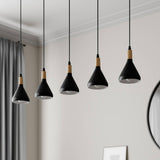 Lindby Suspension Arina à intensité variable (Moderne) en Noir Métal e. a. pour Salon & Salle manger (à 5 lampes, E14), Luminaire, Lampe Plafond, Luminaire Plafonnier, Suspendue