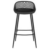 IDIMEX Lot de 2 tabourets de Bar IREK Chaise Haute pour Cuisine ou comptoir au Design Retro avec accoudoirs, en Plastique et métal Noirs, Hauteur d'assise 75 cm