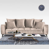 Maison Aubertin Canapé Velours Droit Beige Altamo - 3 Places