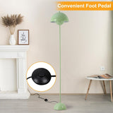 Alpinaluz Lampadaire Vert en Acier avec Abat-jour Bombé – Design Scandinave Rétro – Éclairage Indirect vers le Bas – Douille E27 – Interrupteur au Pied – Pour Salon ou Chambre