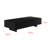 [en.casa] Table Basse de Salon Élégante Stylée 115 x 55 x 31 cm Panneau de Particules Mélaminé de 15 mm Noir