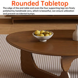 Table Basse Triangulaire en Bois d'hévéa, Style Milieu du siècle, en Noyer, pour Salon, Petite Table Ovale, Marron, Abstraite, Rustique, pour Bureau, extérieur, Patio