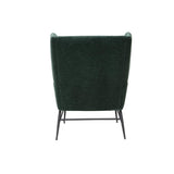 Miliboo Fauteuil Design en Tissu Effet Velours texturé Vert et métal Noir Come