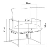 [en.casa] Fauteuil Confortable avec Coussins Rembourrés Housse Amovible et Lavable Siège Stable Design Intemporel pour Salon Chambre Bureau Métal Polyester 90 x 61 x 70 cm Noir Orange