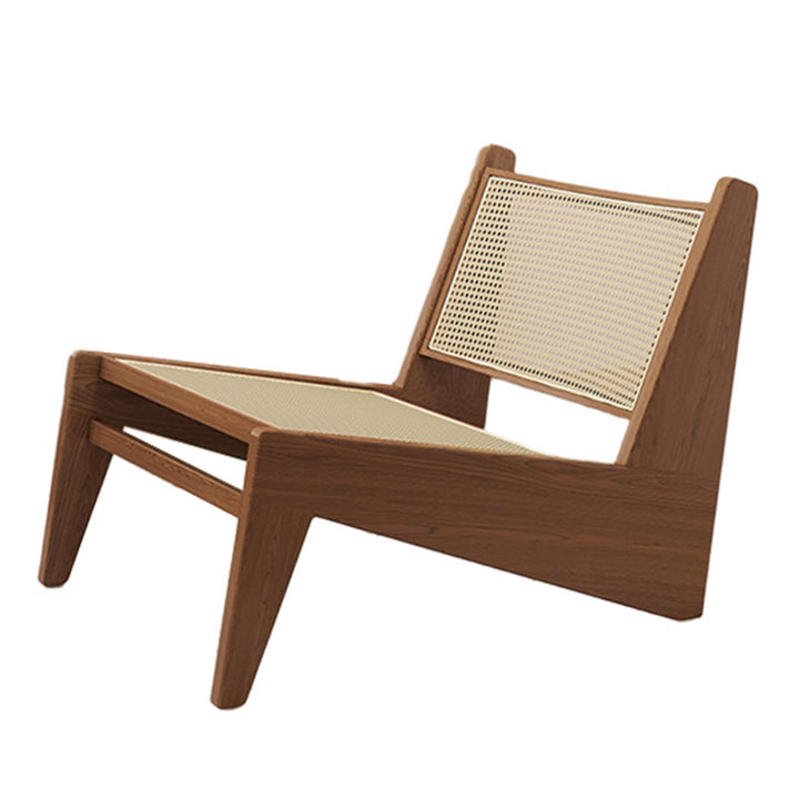 wanghaiyanBD Chaise d wanghaiyanBD Chaise d'appoint en rotin, design moderne du milieu du siècle, assise confortable pour chambres, balcons et terrasses, finition noyer