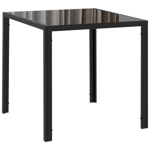 HOMCOM Table de salle à manger Table de cuisine carrée pour 4 personnes, table de salle à manger en verre trempé, pouvant supporter jusqu'à 80 kg, pour cuisine, salle à manger, 75 x 75 x 75 cm, noir