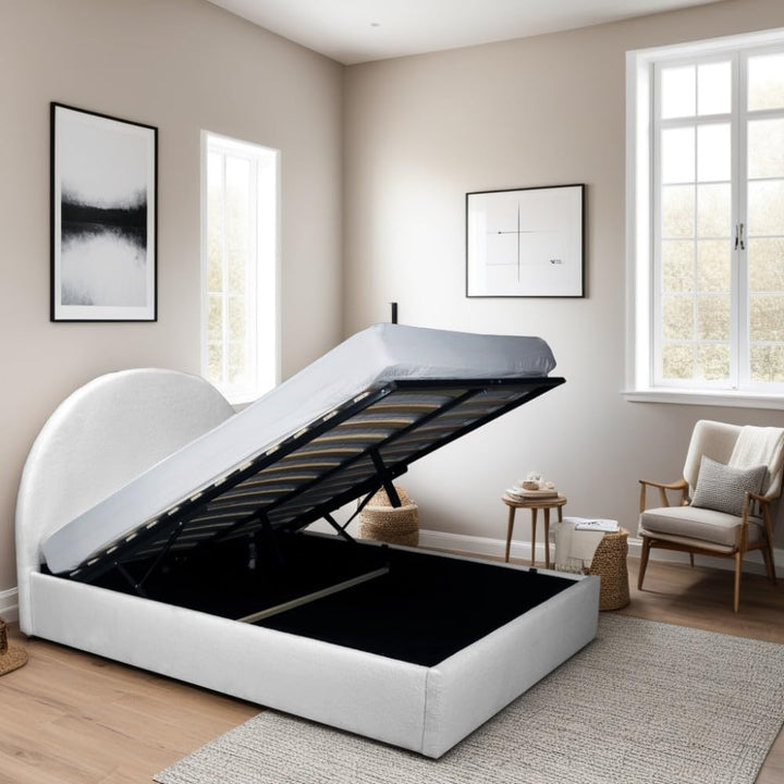 WEBER INDUSTRIES LIT Coffre Tissu Bouclette 160x200 Sherpa + SOMMIER/Blanc