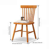 Chaises De Salle À Manger en Bois Massif – Chaises De Cuisine Windsor Farmhouse avec Dossier À Barreaux, Chaise D'appoint sans Accoudoirs for Salon, Salle À Manger, Restaurant, Montage Facile(Wood)