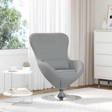vidaXL Fauteuil œuf Gris Clair 63 x 73 x 90 cm Tissu, Salon, Chaise œuf pivotante Moderne, Meubles de Luxe pour Assise intérieure, Fauteuil élégant et Solution de Confort