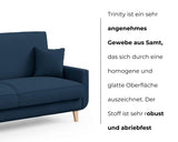 LIKMA Canapé 3 Places Extensible Davo Vert Bouteille 211 cm avec Fonction Lit Coffre Rangement Coussins Tissu Velours