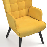 IDMarket - Fauteuil scandinave ANIA Velours Jaune