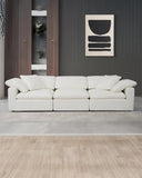 UNIQKA Cloud - Canapé 3 Places en Lin Blanc